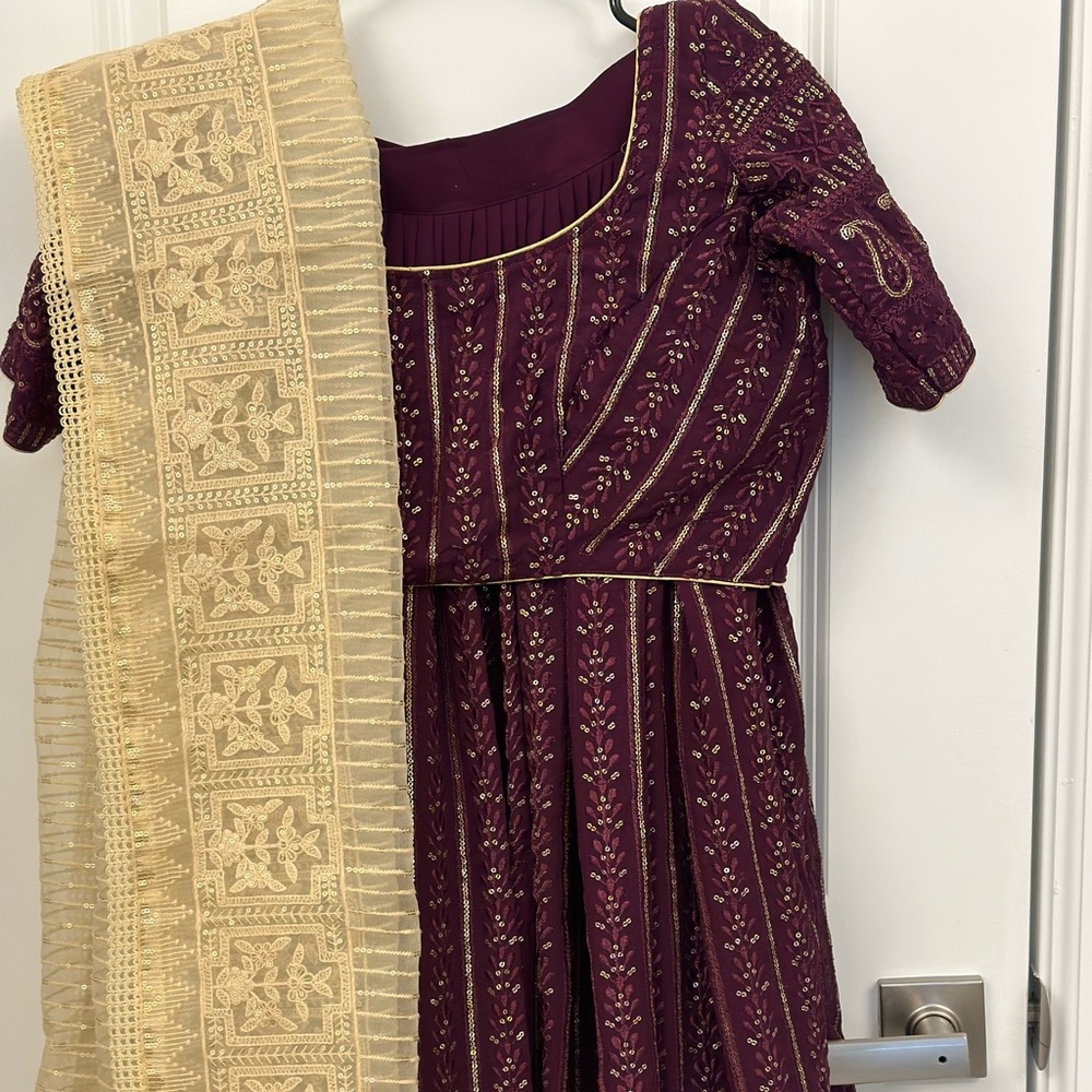 Wine lehenga